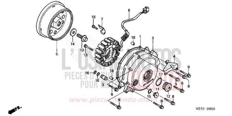 GENERATOR for Varadero ABS SHIELD SILVER METALLIC (NH480) from 2004
